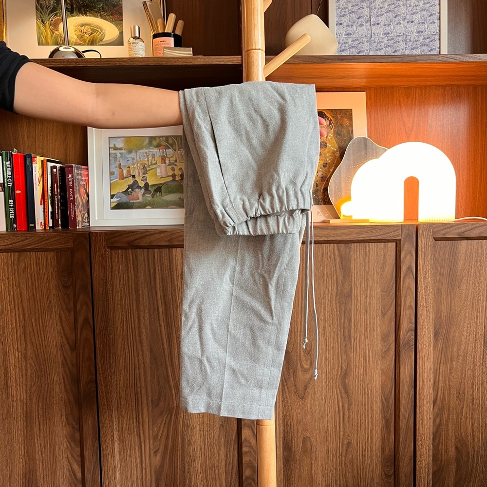 Gray Brushed Cotton Pants